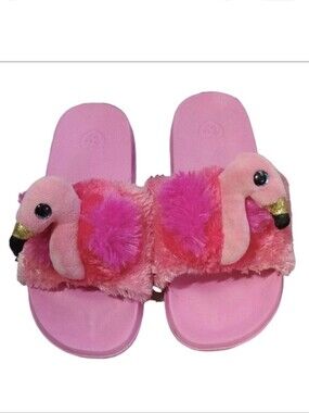 Ty Kids Pink Plush Slide Sandals